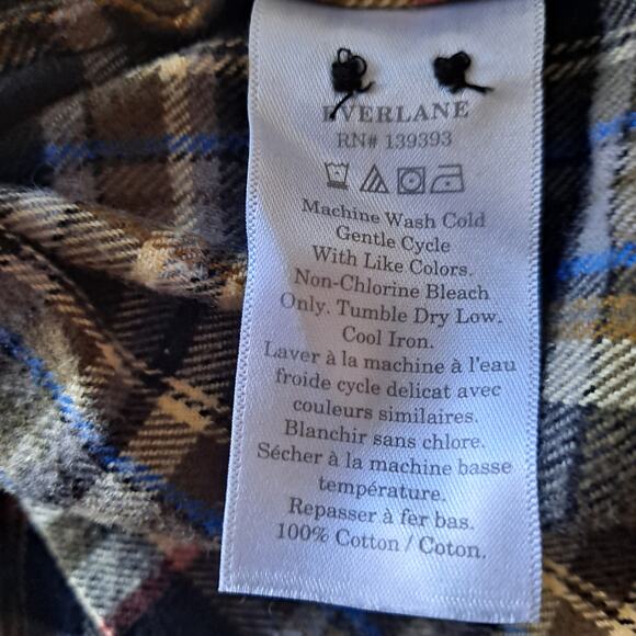 NWOT Everlane Boxy Flannel Shirt Button-Down Top Brown Multi Plaid Womens Size S - Picture 9 of 11